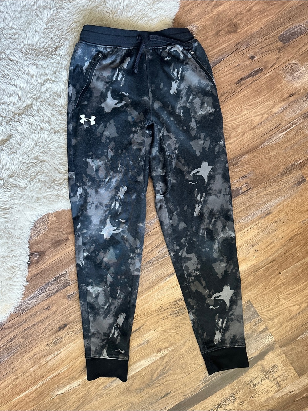 Under Armour Black & Gray Camo Kids Joggers